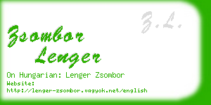 zsombor lenger business card